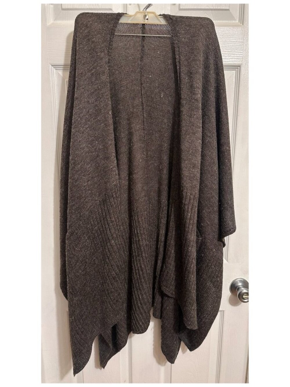 Chicos Women's Poncho Wrap Open Front Brown One Size Acrylic/Wool Blend